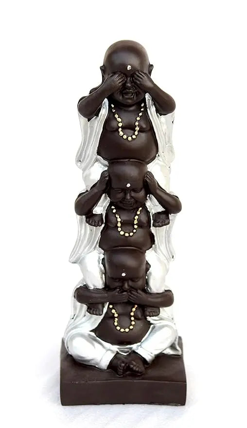 Handcrafted Antique Finish Laughing Buddha Decorative Figurine - 28 cm AShop