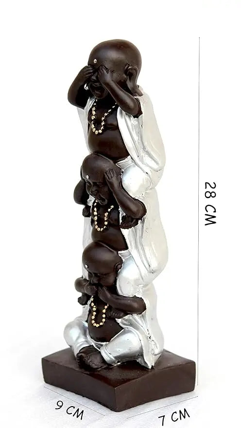 Handcrafted Antique Finish Laughing Buddha Decorative Figurine - 28 cm AShop